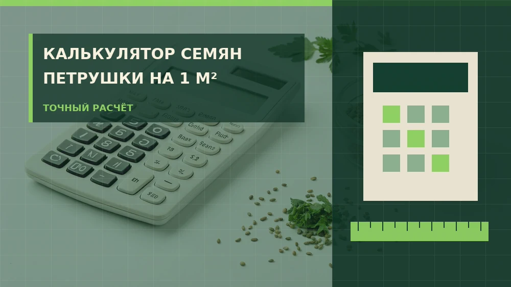 Калькулятор семян петрушки на 1 м² с измерительными инструментами